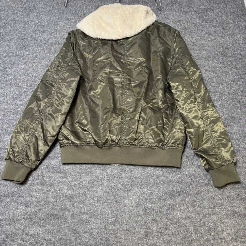 Southpole Kids Bomber Jacket NASA Space Explorer Sherpa‎ Lined Olive Green XL